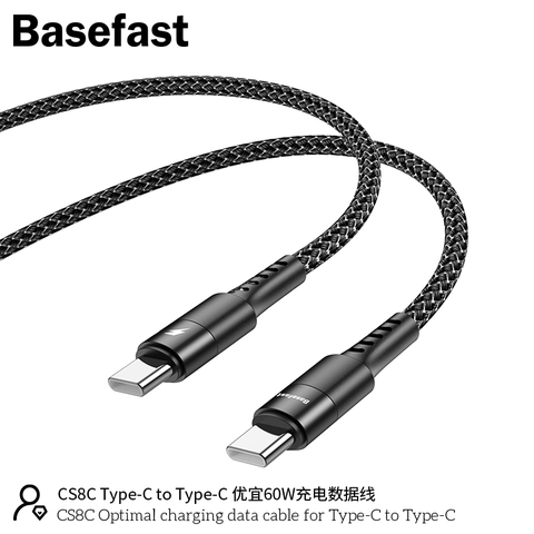 Basefast CS8C - Cáp sạc nhanh PD60W C to C dây dù cao cấp