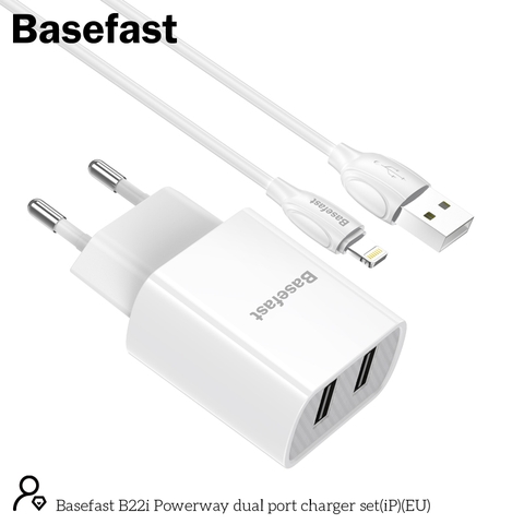 Basefast B22i Bộ sạc nhanh 2 cổng 2.1A Iphone