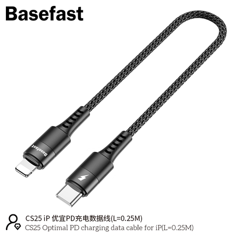 Basefast CS25 iP - Cáp sạc nhanh PD20W 25cm