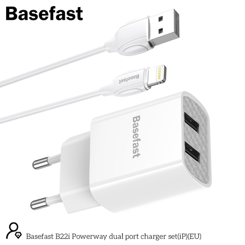 Basefast B22i Bộ sạc nhanh 2 cổng 2.1A Iphone