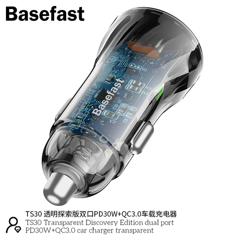 Tẩu sạc ô tô PD30W + QC3.0 Basefast TS30