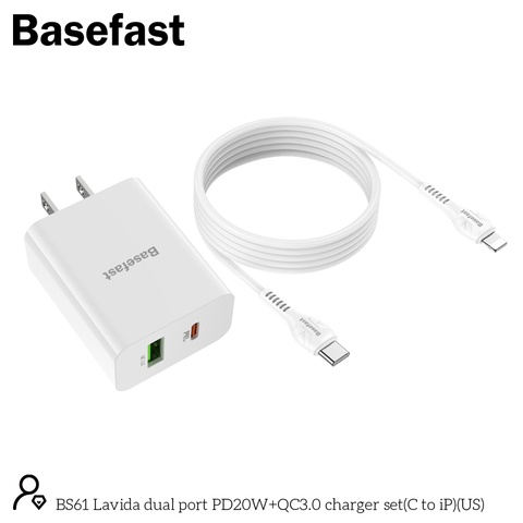 Basefast BS61 - Bộ sạc nhanh 2 cổng PD20W+QC3.0