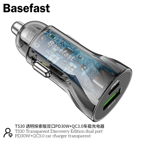Tẩu sạc ô tô PD30W + QC3.0 Basefast TS30