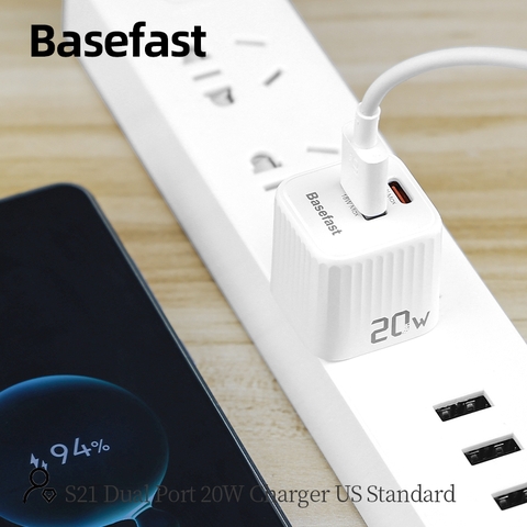 Củ sạc nhanh 20W 2 cổng U+C - Basefast TROPIC SERI S21