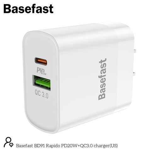 Basefast BD91 - Củ sạc nhanh 2 cổng PD20W+QC3.0