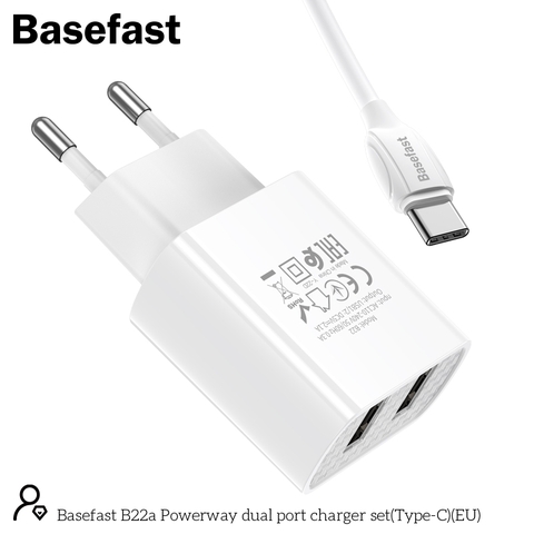 Basefast B22a Bộ sạc nhanh 2 cổng 2.1A TypeC