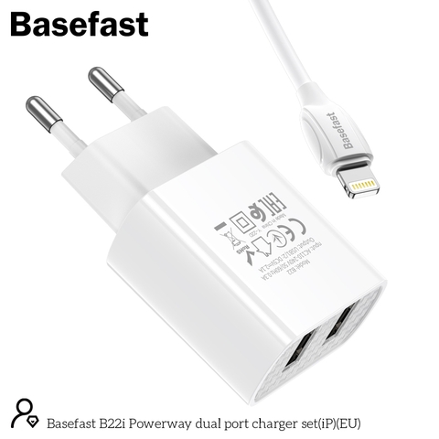 Basefast B22i Bộ sạc nhanh 2 cổng 2.1A Iphone
