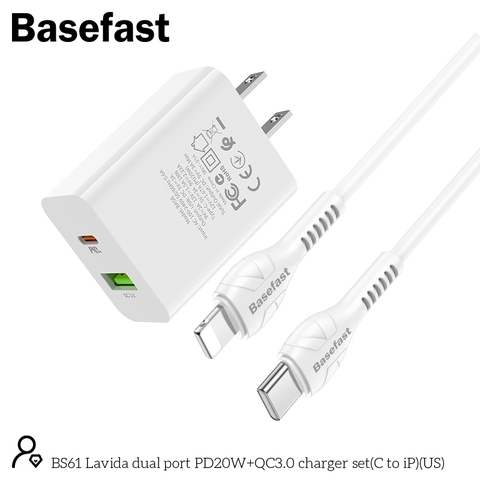 Basefast BS61 - Bộ sạc nhanh 2 cổng PD20W+QC3.0
