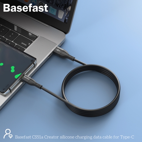 Basefast CS51a Cáp sạc nhanh 3A Silicon Chống quá tải nhiệt TypeC