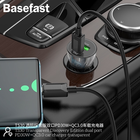 Tẩu sạc ô tô PD30W + QC3.0 Basefast TS30