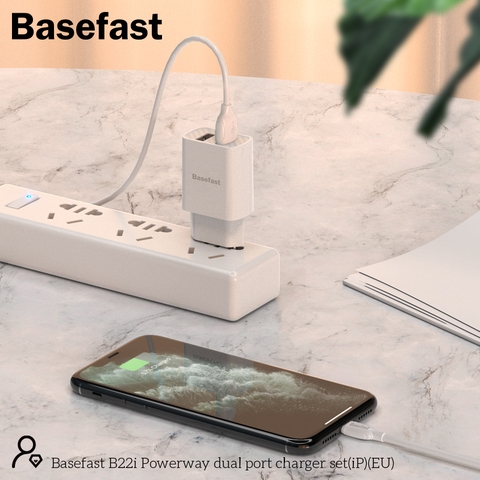 Basefast B22i Bộ sạc nhanh 2 cổng 2.1A Iphone