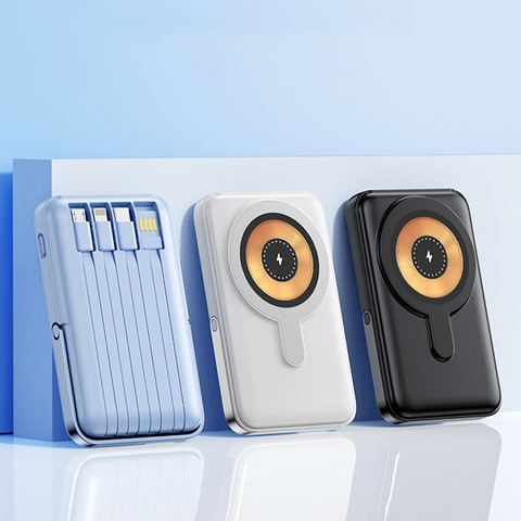 Sạc dự phòng không dây tích hợp 3 cáp sạc nhanh - Basefast SDW8 PRO