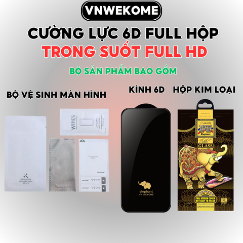 Kính cường lực cao cấp 6D chính hãng VNWEKOME dùng cho iPhone
