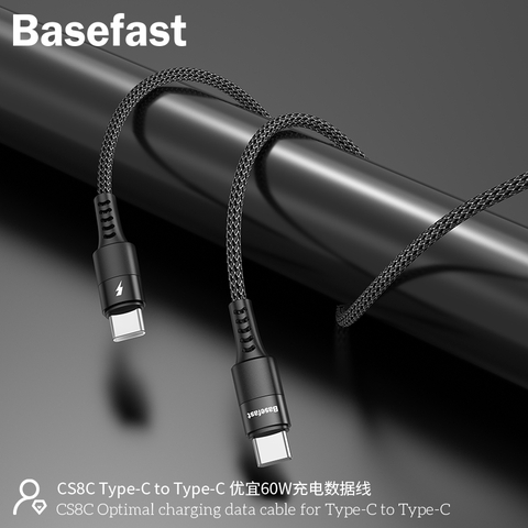 Basefast CS8C - Cáp sạc nhanh PD60W C to C dây dù cao cấp