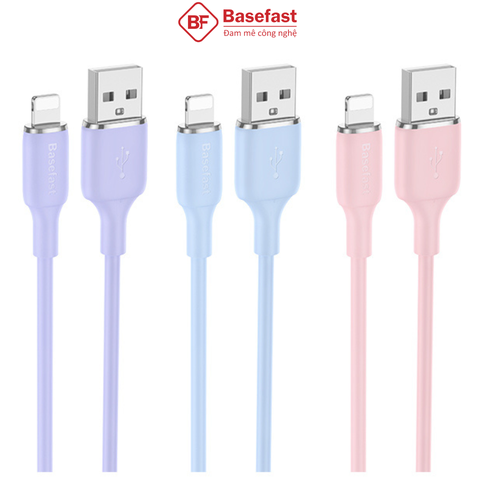 Cáp sạc nhanh 2.4A USB to lightning dây silicon siêu bền - Basefast CS55i