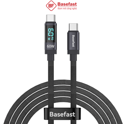Cáp sạc báo công suất 60W Type C to Type C - Basefast SUN SERI CS27C