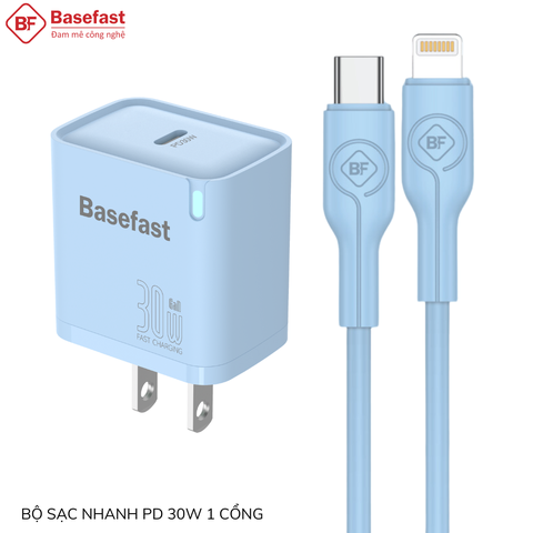 Bộ sạc nhanh 30W GAN 1C C to Lightning - Basefast BS31