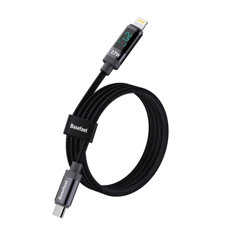Cáp sạc nhanh báo công suất C to Lightning PD27W - Basefast SUN SERI CS27