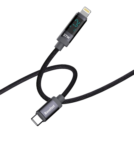 Cáp sạc nhanh báo công suất C to Lightning PD27W - Basefast SUN SERI CS27
