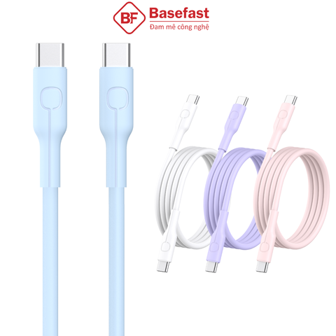 Cáp sạc nhanh Type C to Type C 60W dây Silicon siêu bền - Basefast MERCURI SERI CS56C