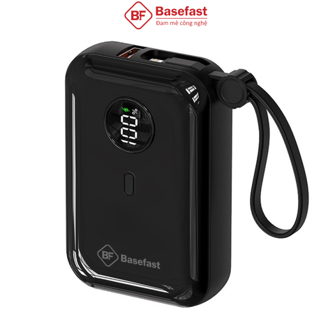 Sạc dự phòng 22.5W 10000mAh Tích Hợp 2 Cáp sạc Type C / Lightning - Basefast SD90