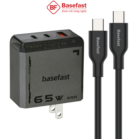 Bộ sạc nhanh 65W 3 cổng 2C + 1U - Basefast G65 Pro