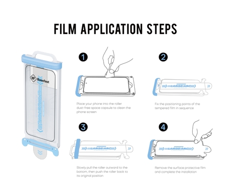 Kính cường lực kèm khung tự dán cho iPhone chính hãng Basefast