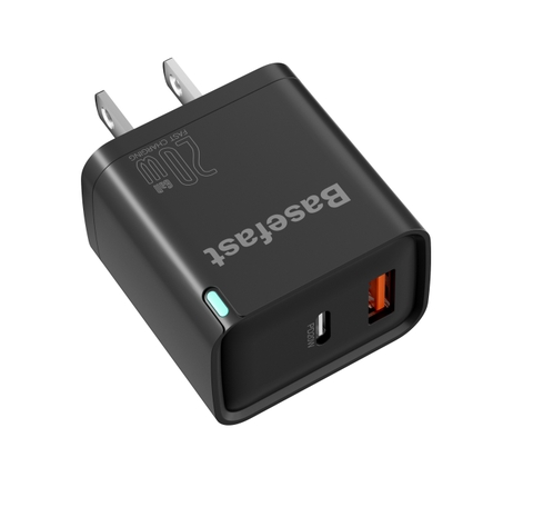 Bộ sạc nhanh 20W 2 Cổng C to Lightning kèm dây bọc dù siêu bền - Basefast AMAZON SERI