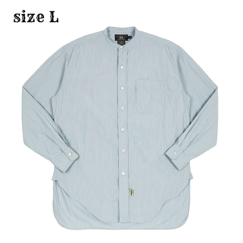 Double RL RRL Stripe Band Collar Shirt Size L