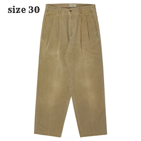 90s L.L.Bean Pleated Khaki Trousers Size 30