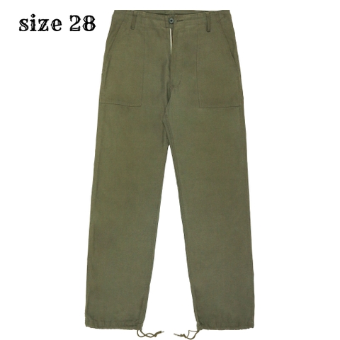 Vtg 70s Army Olive Sateen Utility Pants Size 28