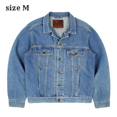 90s Blue Way Trucker Denim Jacket Size M