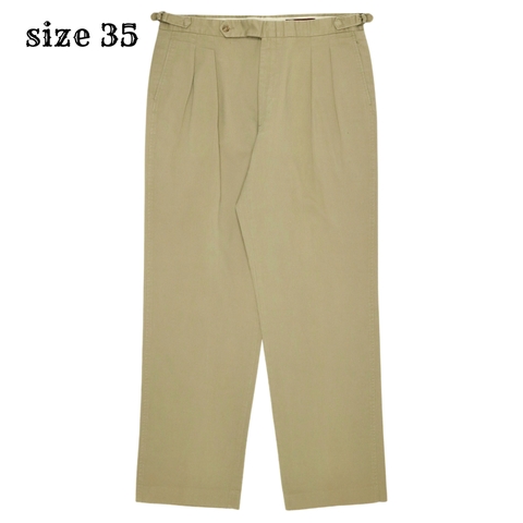 Vtg Made in USA Pleated Khaki Trousers Size 35