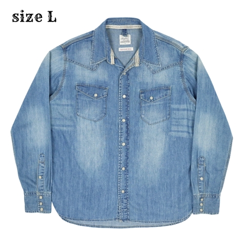 Back Number Denim Western Shirt Size L