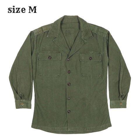 Vtg 60s U.S. Army OG-107 Sateen Shirt Size M