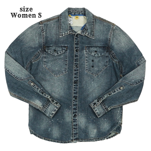 G-Star Raw Denim Work Shirt Women Size S