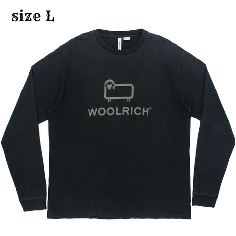 Woolrich Graphic Logo Black L/S T-Shirt Size L