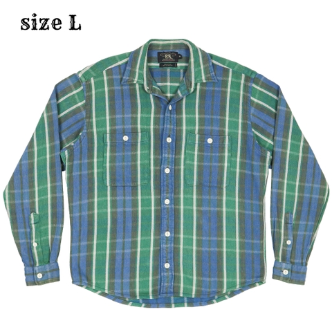 Double RL RRL Flannel Work Shirt Size L