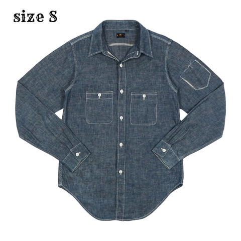 Skull Jeans Selvedge Chambray Work Shirt Size S