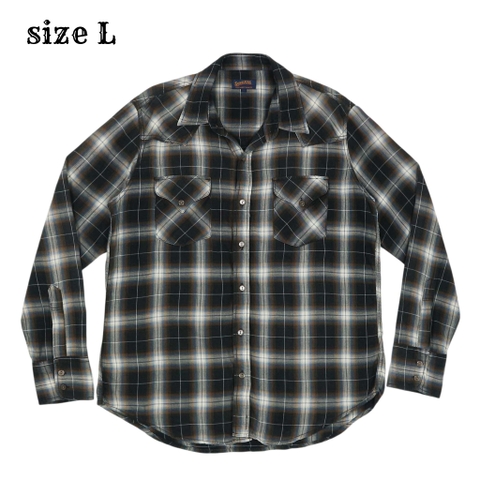 Sun Lucas Plaid Western Shirt Size L
