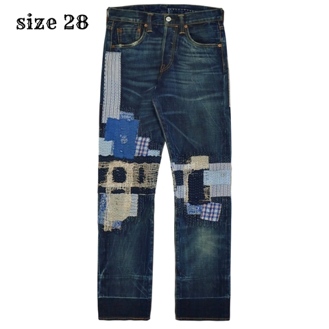 Levi's 501 Sashiko Patchwork Selvedge Denim Jeans Size 28