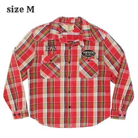 Vanson Cotton Flannel Work Shirt Size M