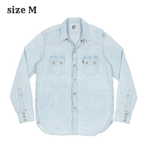 2012 Levi's Vintage Clothing Light Blue Western Shirt Size M