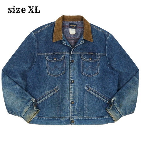 Vtg 80s Wrangler USA Blanket-lined Denim Jacket Size XL