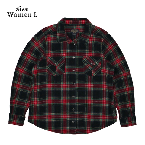 Pendleton Brand Wool Plaid Shirt Women Size L