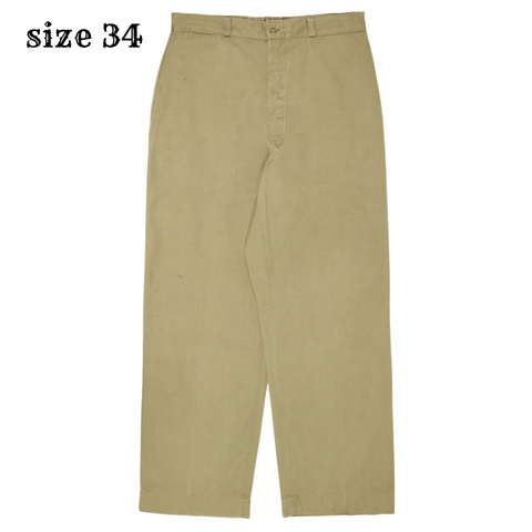 Vintage Wide Leg Khaki Trousers Size 34