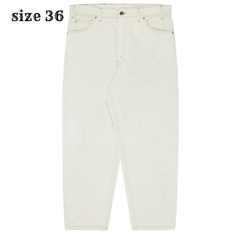 90s Levi's 550 USA Ecru Denim Jeans Size 36