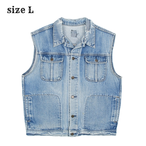 80s Levi's Blue Tab ‘Damaged’ Denim Vest Size L