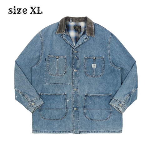 Vtg Double RL RRL USA Made Denim Chore Coat Size XL