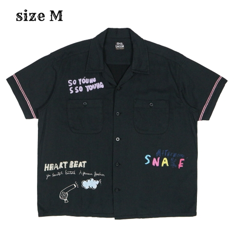 RNA Japan Embroidery Open Collar Shirt Size M